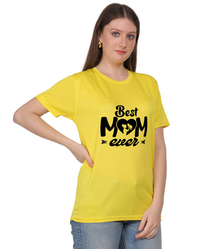 Best Mom Ever Graphic T-Shirt, Black Cotton, Round Neck, Short Sleeve, Regular Fit