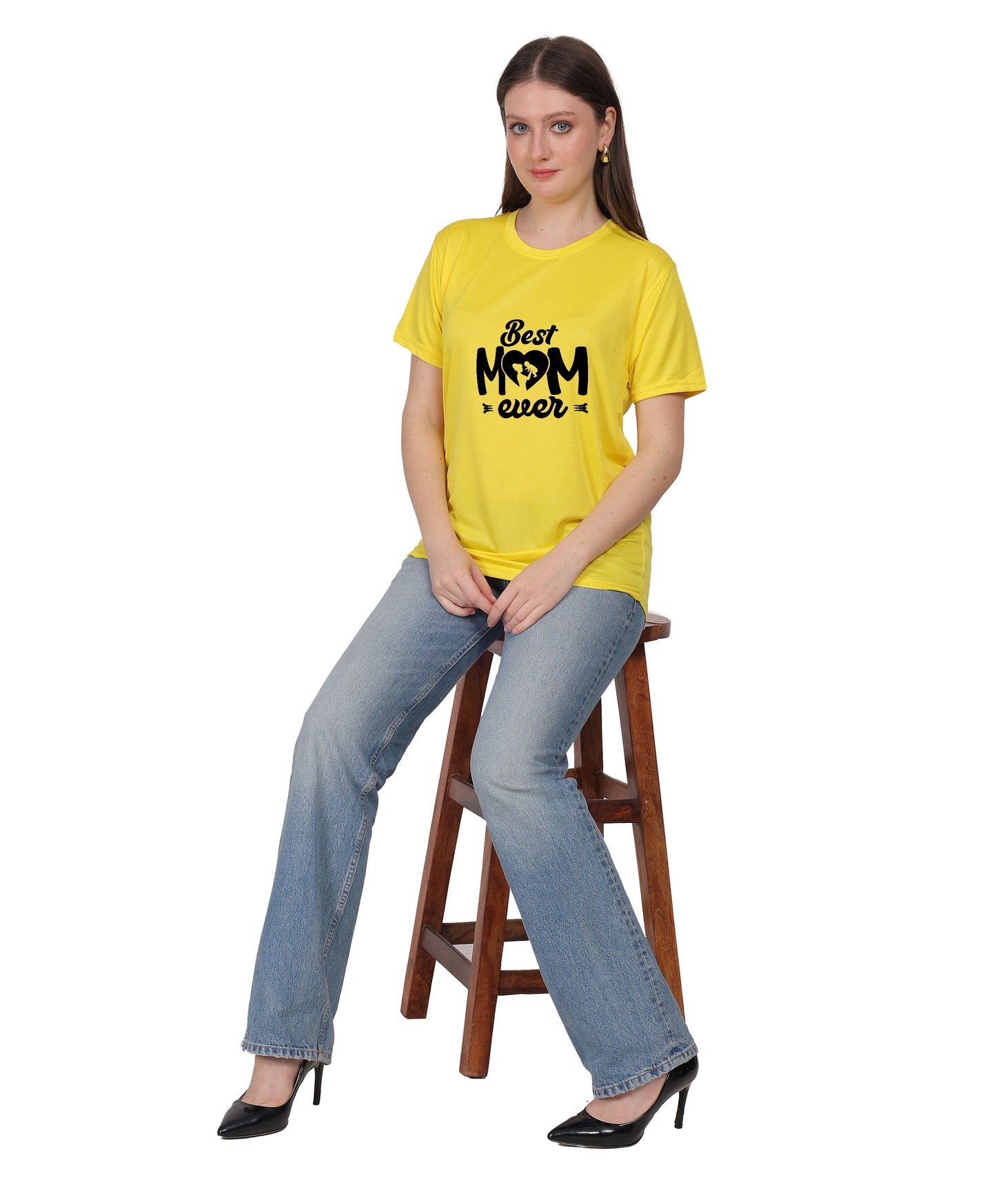 Best Mom Ever Graphic T-Shirt, Black Cotton, Round Neck, Short Sleeve, Regular Fit