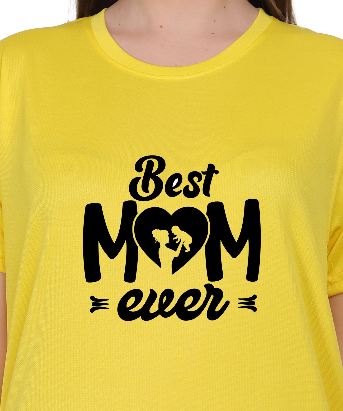 Best Mom Ever Graphic T-Shirt, Black Cotton, Round Neck, Short Sleeve, Regular Fit