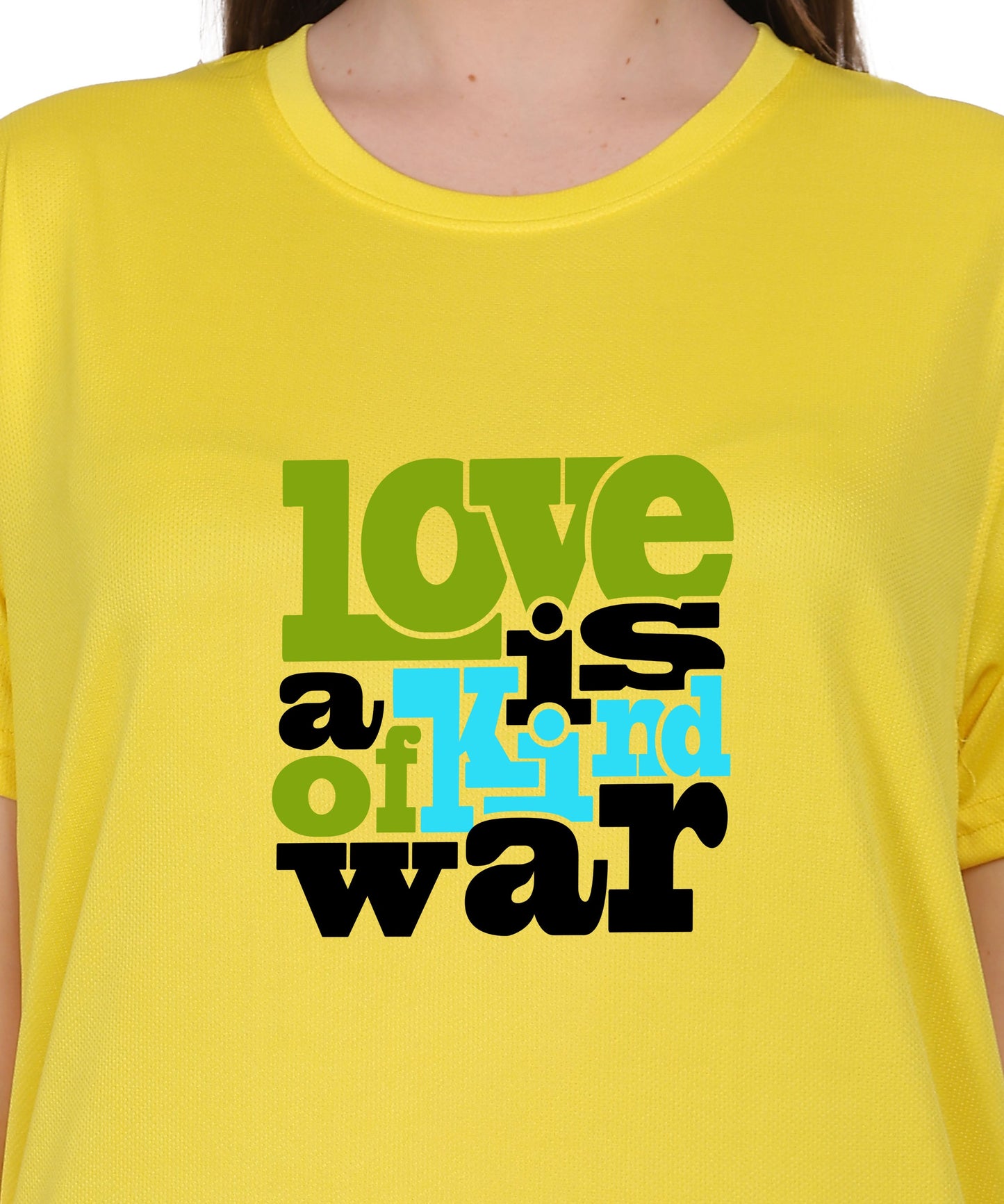 Love is a Kind of War Graphic T-Shirt, Black Cotton Blend, Short Sleeve Crew Neck, Regular Fit