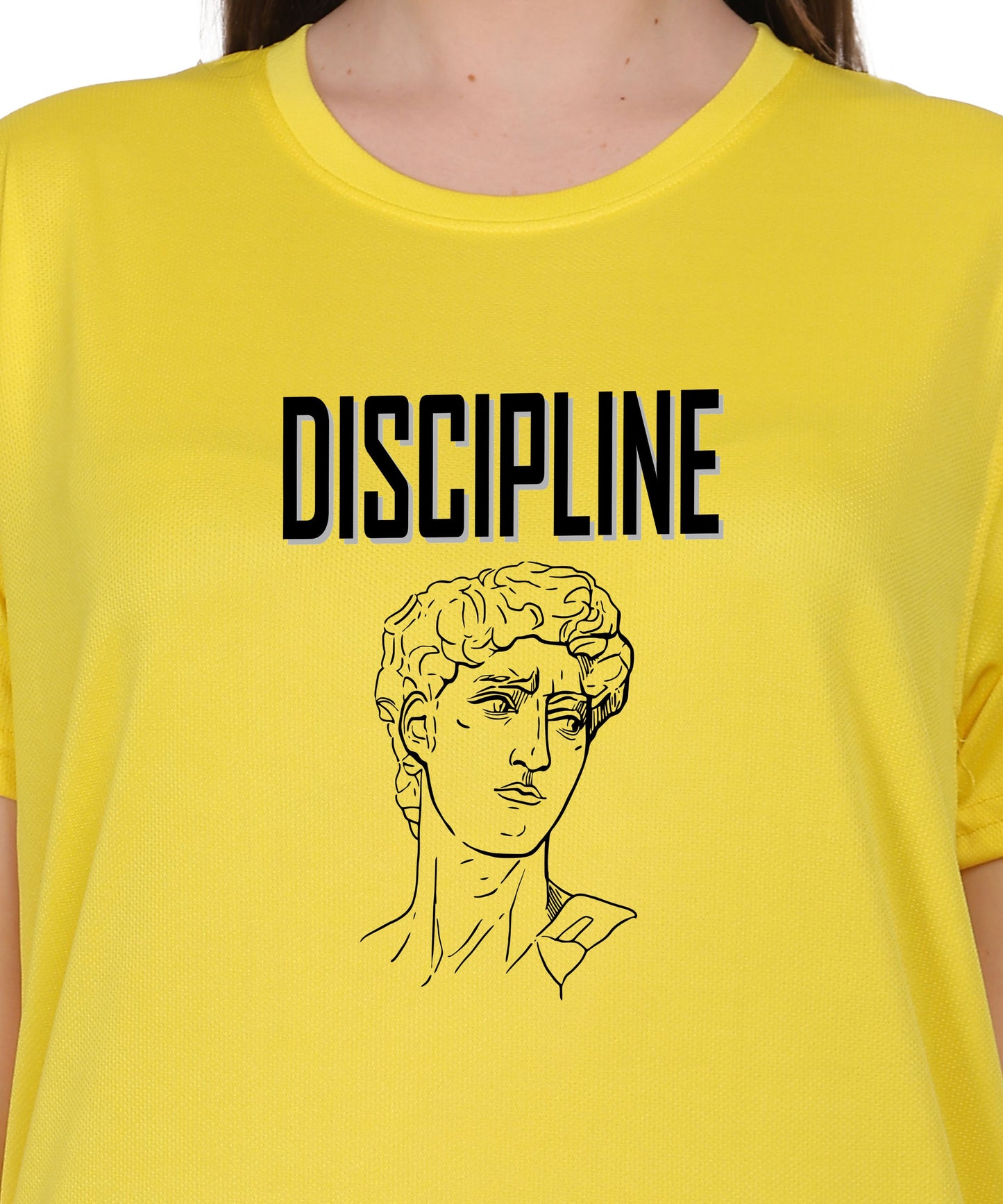 Discipline Graphic Print Cotton T-Shirt, Round Neck, Short Sleeve, Casual Wear