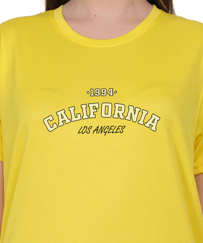 California Los Angeles 1984 Graphic Print T-Shirt, Cotton, Round Neck, Short Sleeve, Regular Fit