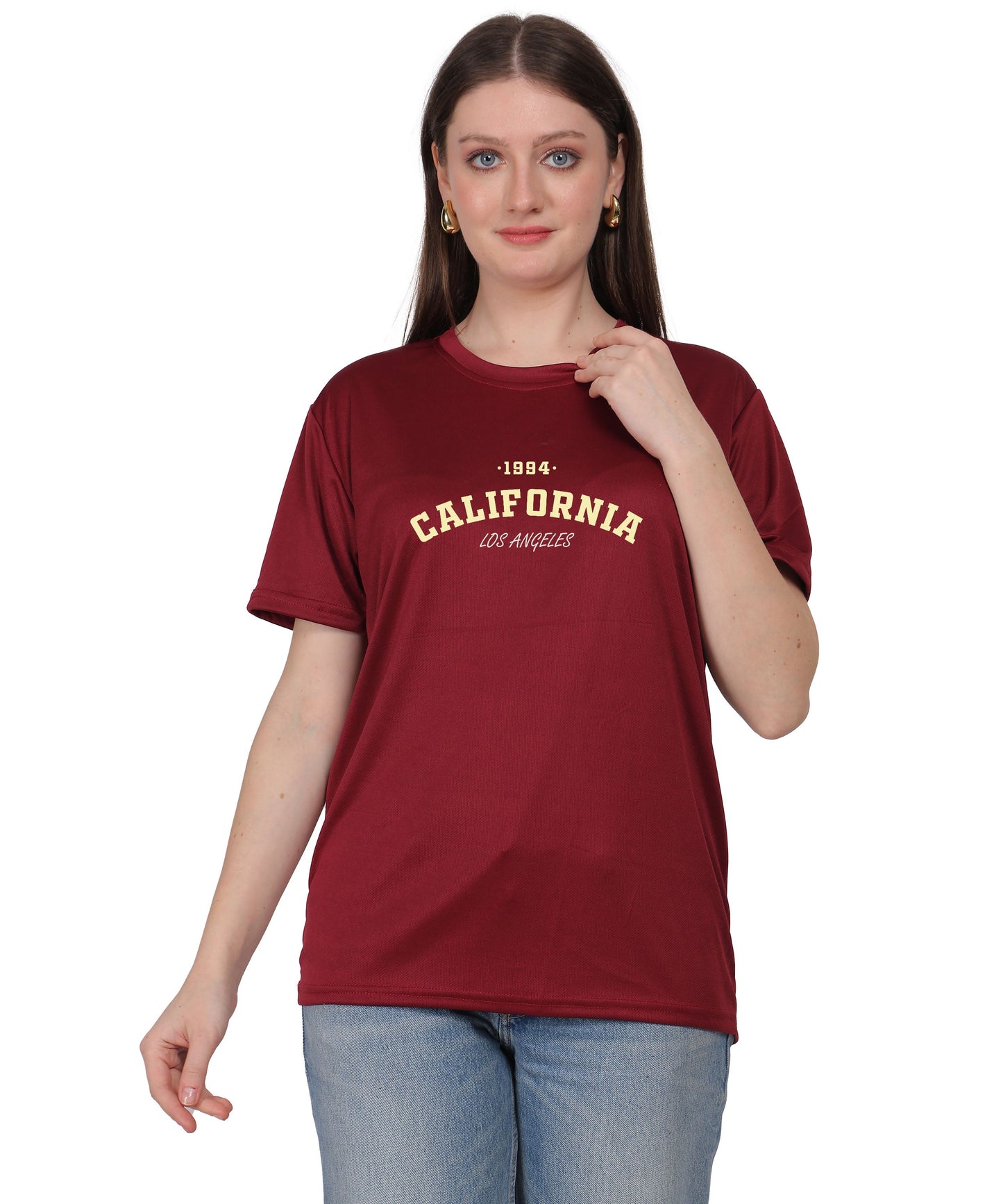 California Los Angeles 1984 Graphic Print T-Shirt, Cotton, Round Neck, Short Sleeve, Regular Fit