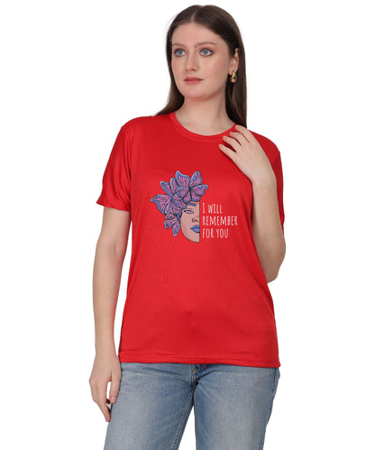 I Will Remember For You Butterfly Design T-Shirt, Black Cotton Blend, Short Sleeve Graphic Tee