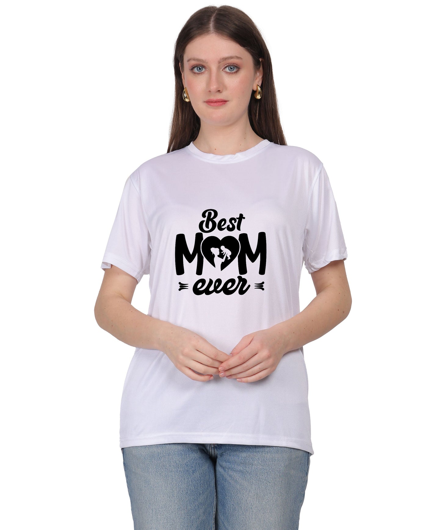 Best Mom Ever Graphic T-Shirt, Black Cotton, Round Neck, Short Sleeve, Regular Fit
