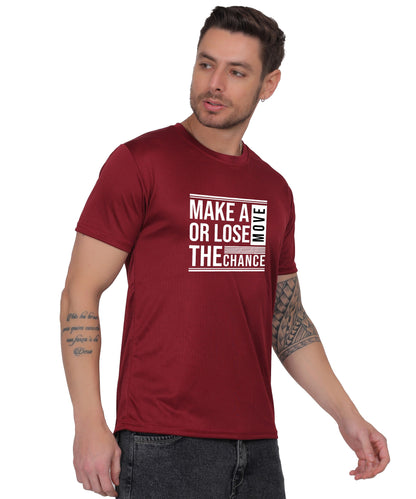 Motivational Graphic T-Shirt, Cotton Blend, Short Sleeve, Regular Fit, Make A Move Design