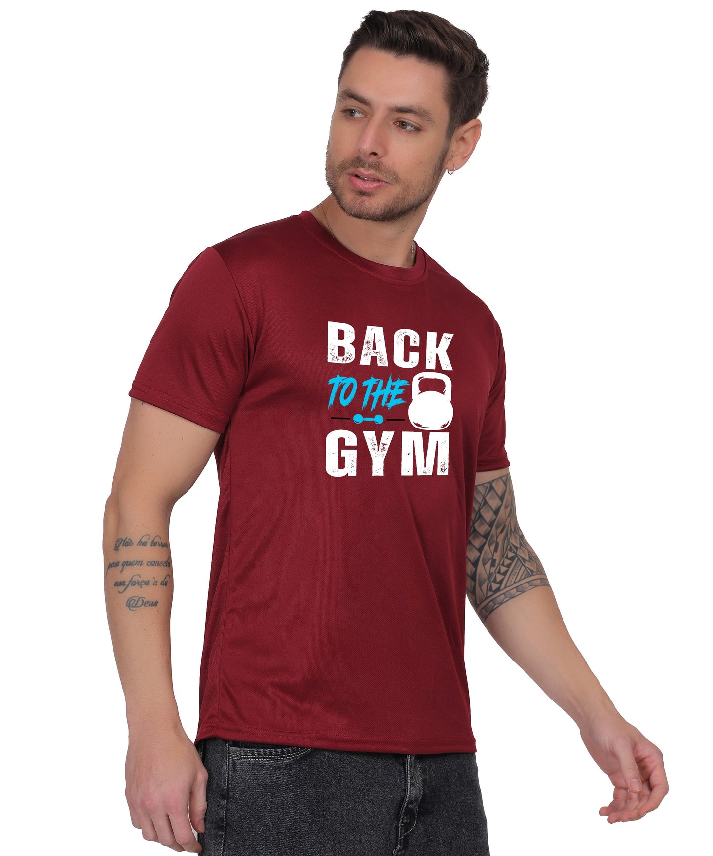 Back to the Gym Workout T-Shirt, Cotton, Short Sleeve, Regular Fit, Graphic Print Design
