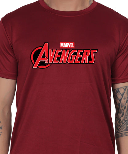 Avengers Graphic Print Cotton T-Shirt, Black, Round Neck, Short Sleeve, Casual Wear