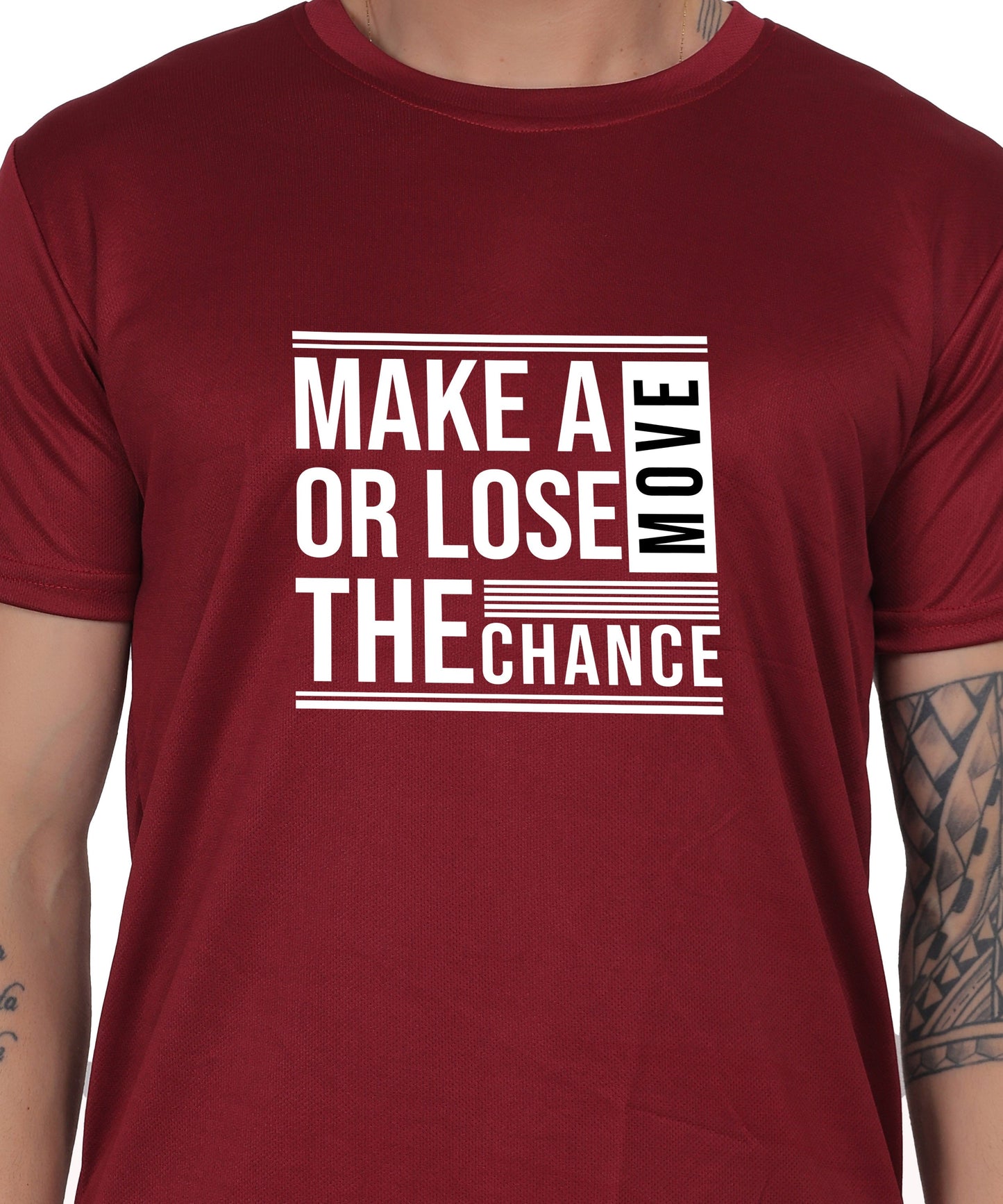 Motivational Graphic T-Shirt, Cotton Blend, Short Sleeve, Regular Fit, Make A Move Design