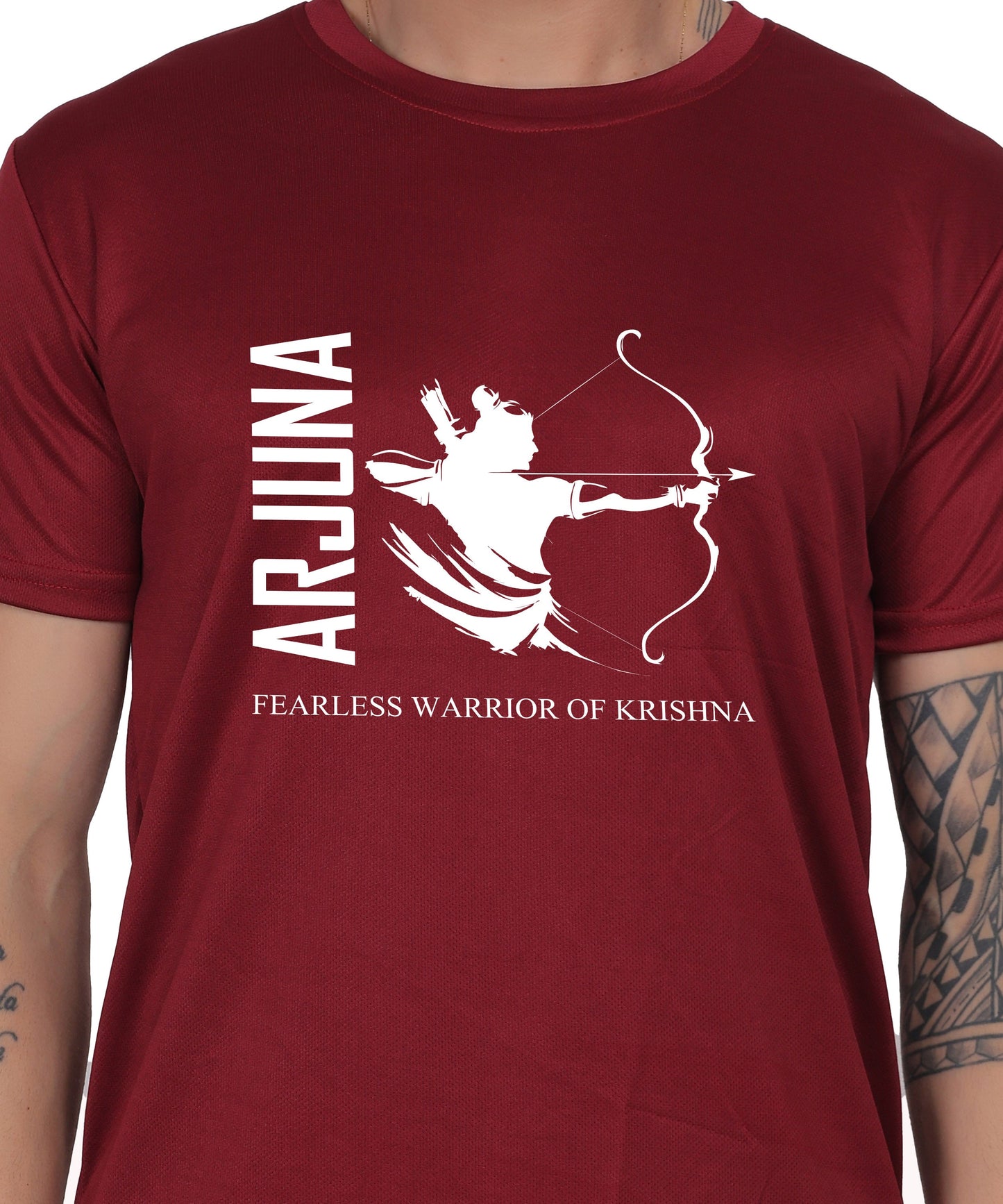 Arjuna Warrior of Krishna Graphic T-Shirt, Cotton, Short Sleeve, Round Neck