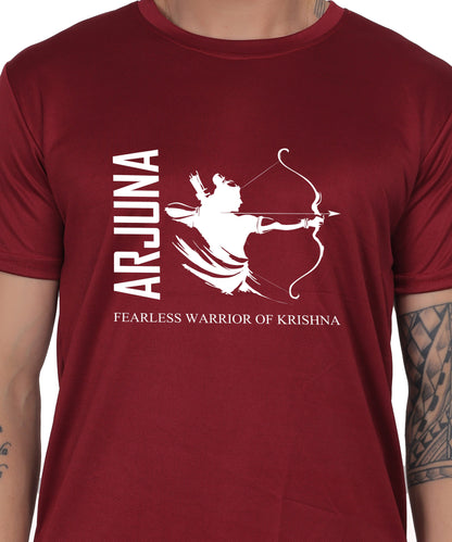 Arjuna Warrior of Krishna Graphic T-Shirt, Cotton, Short Sleeve, Round Neck