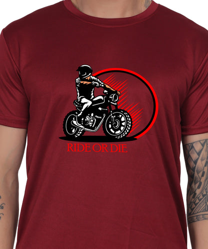 Ride or Die Motorcycle Graphic T-Shirt, Cotton, Short Sleeve, Regular Fit