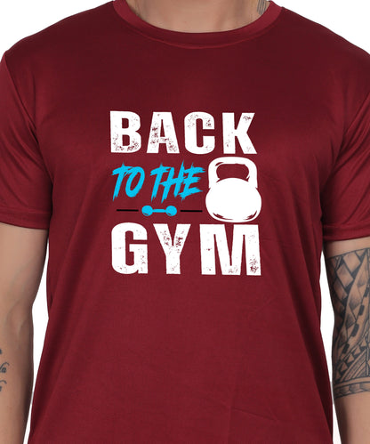 Back to the Gym Workout T-Shirt, Cotton, Short Sleeve, Regular Fit, Graphic Print Design