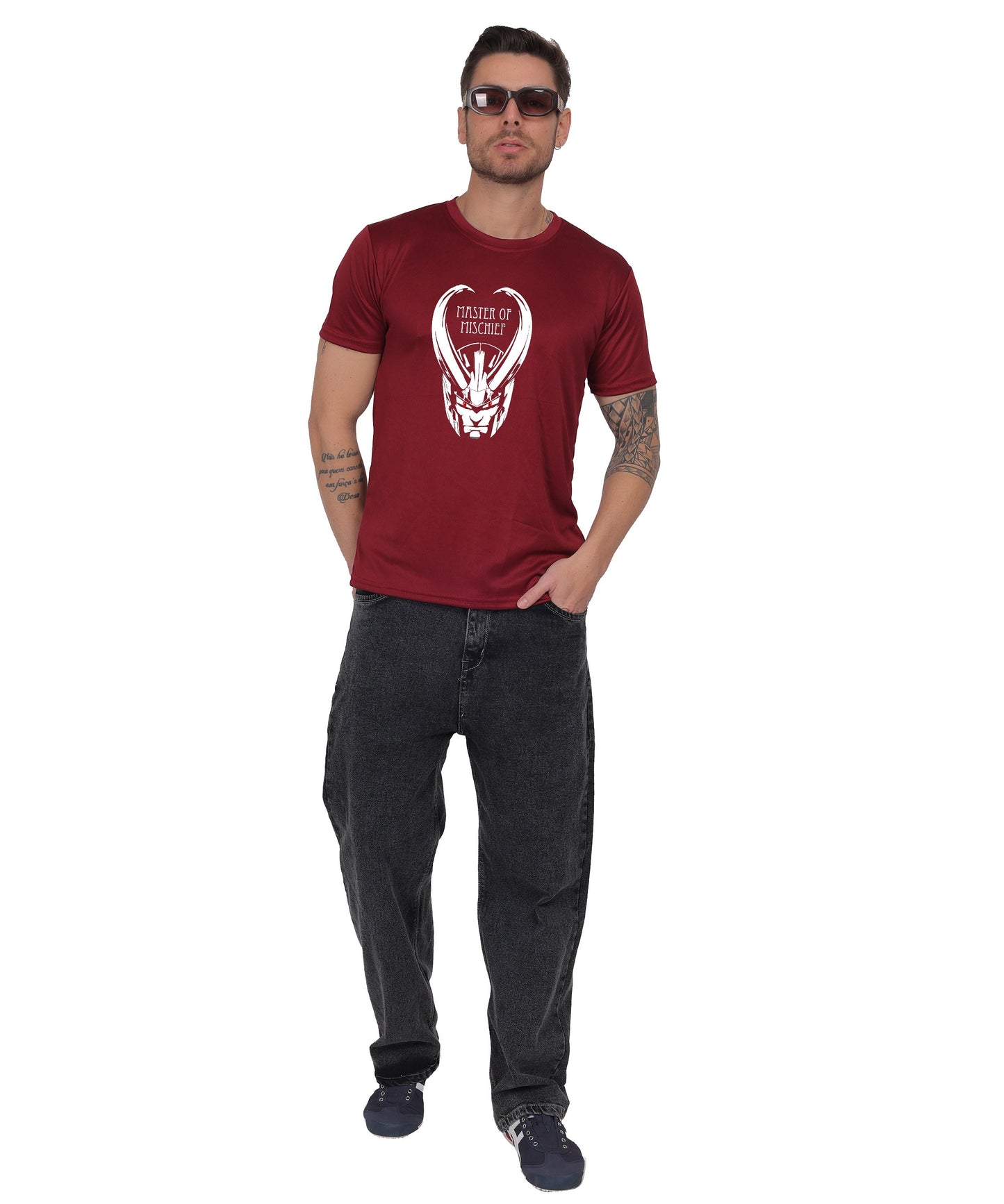 Generic Master of Mischief Graphic T-Shirt, Black Cotton, Short Sleeve, Regular Fit, Crew Neck