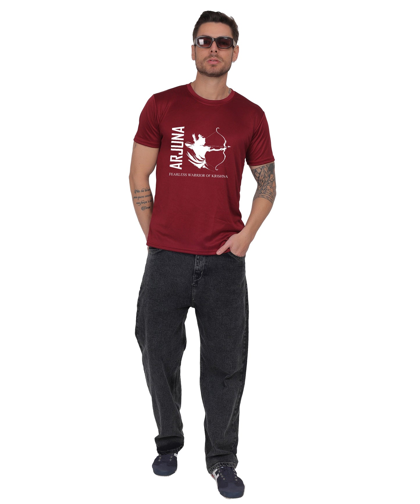 Arjuna Warrior of Krishna Graphic T-Shirt, Cotton, Short Sleeve, Round Neck