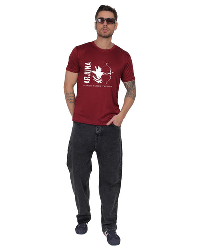 Arjuna Warrior of Krishna Graphic T-Shirt, Cotton, Short Sleeve, Round Neck
