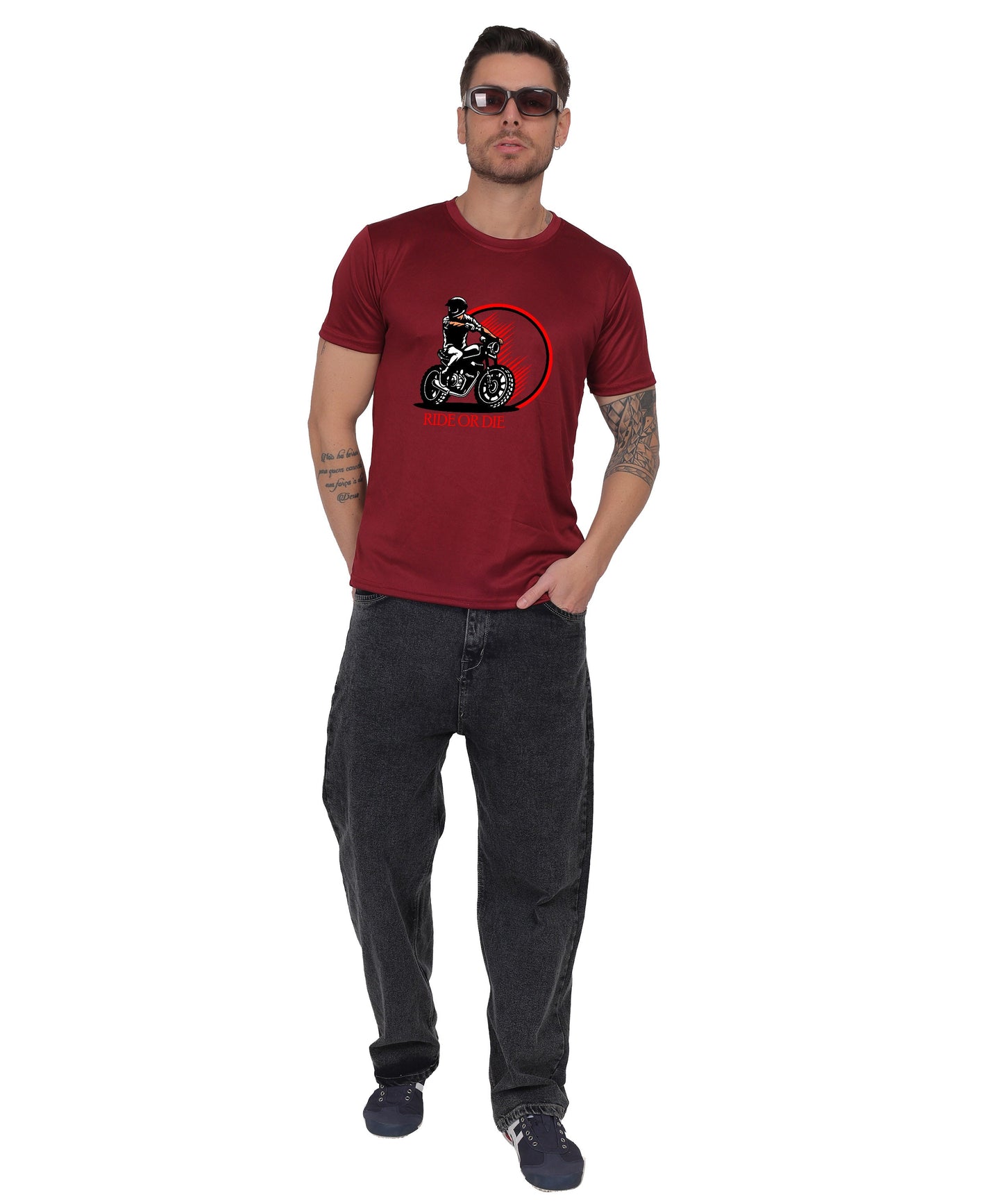 Ride or Die Motorcycle Graphic T-Shirt, Cotton, Short Sleeve, Regular Fit