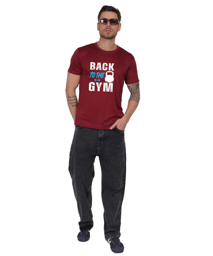 Back to the Gym Workout T-Shirt, Cotton, Short Sleeve, Regular Fit, Graphic Print Design