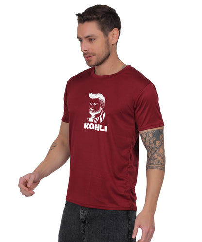 Generic Men's Graphic Print Cotton T-Shirt, Black, Short Sleeve, Crew Neck, Regular Fit