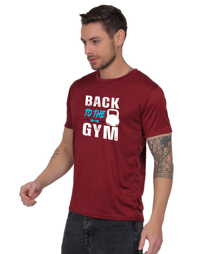 Back to the Gym Workout T-Shirt, Cotton, Short Sleeve, Regular Fit, Graphic Print Design