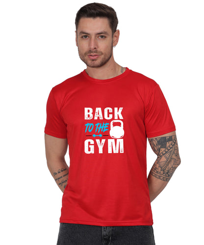 Back to the Gym Workout T-Shirt, Cotton, Short Sleeve, Regular Fit, Graphic Print Design