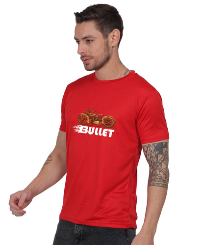 Religious Graphic T-Shirt, Cotton Blend, Short Sleeve Crew Neck, Bullet Design