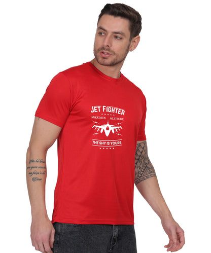 Jet Fighter Graphic T-Shirt, Maximum Altitude Design, Short Sleeve, Casual Wear