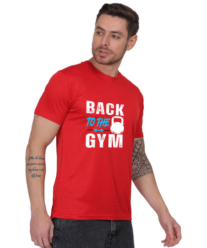 Back to the Gym Workout T-Shirt, Cotton, Short Sleeve, Regular Fit, Graphic Print Design