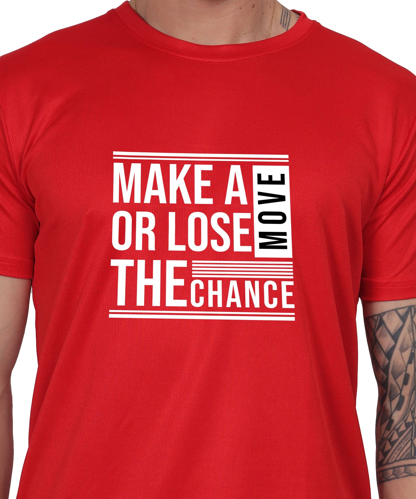 Motivational Graphic T-Shirt, Cotton Blend, Short Sleeve, Regular Fit, Make A Move Design