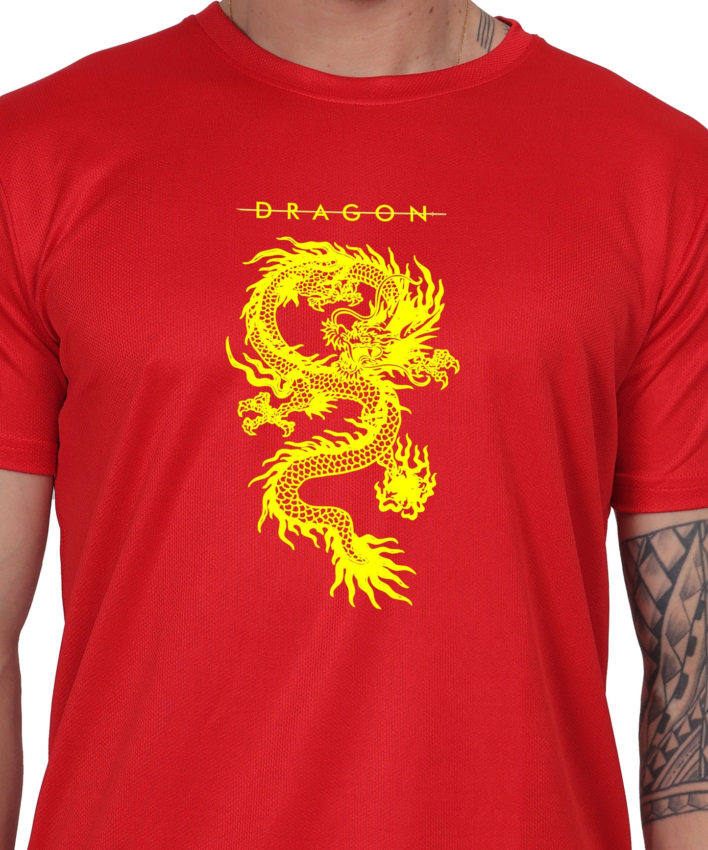 Dragon Graphic Print Cotton T-Shirt, Short Sleeve, Crew Neck, Casual Wear
