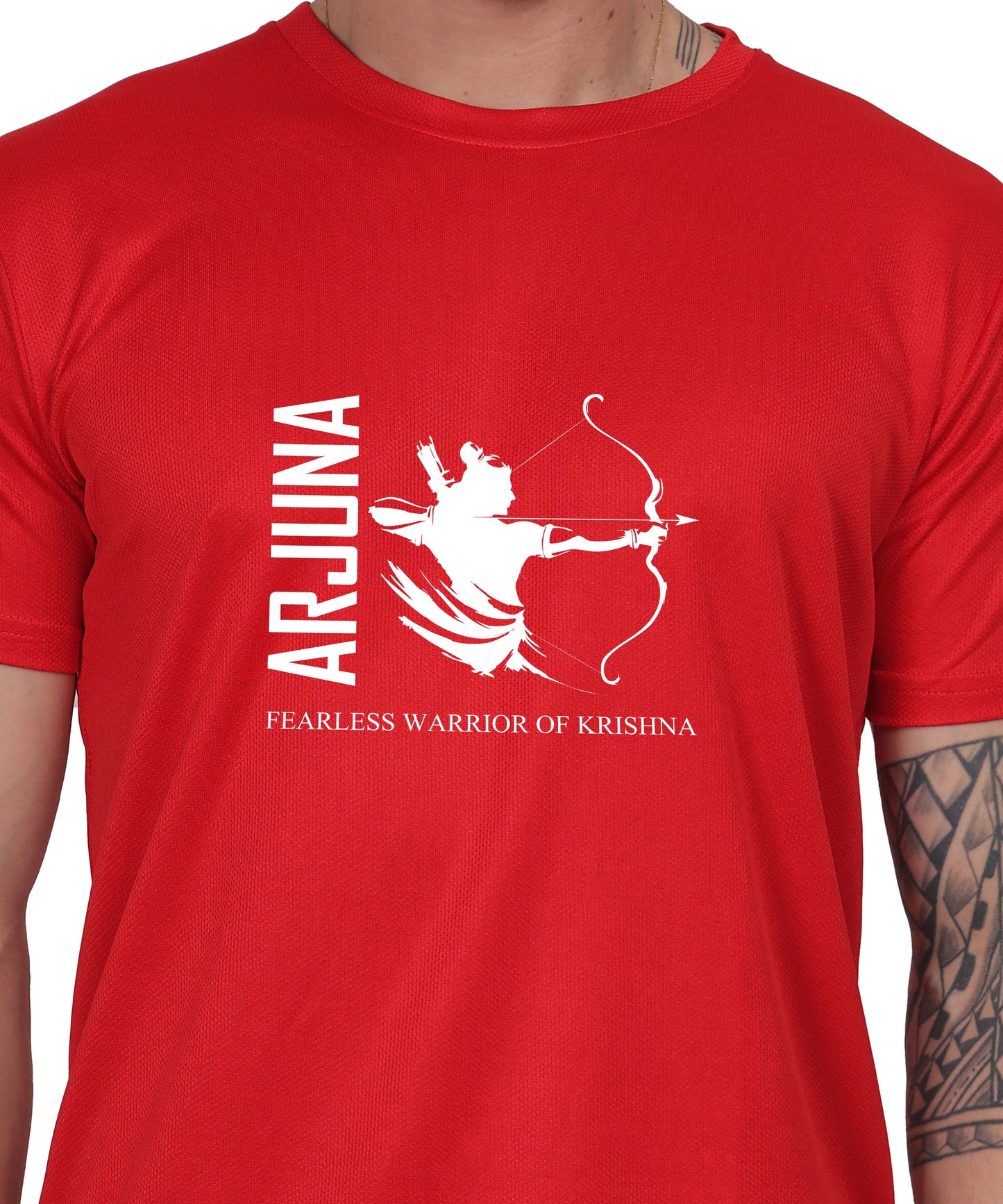 Arjuna Warrior of Krishna Graphic T-Shirt, Cotton, Short Sleeve, Round Neck