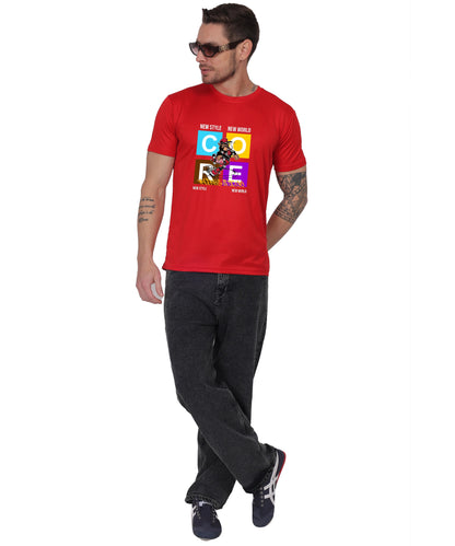 Generic New Style New World Monkey Graphic Cotton T-Shirt, Black, Regular Fit, Short Sleeve, Crew Neck