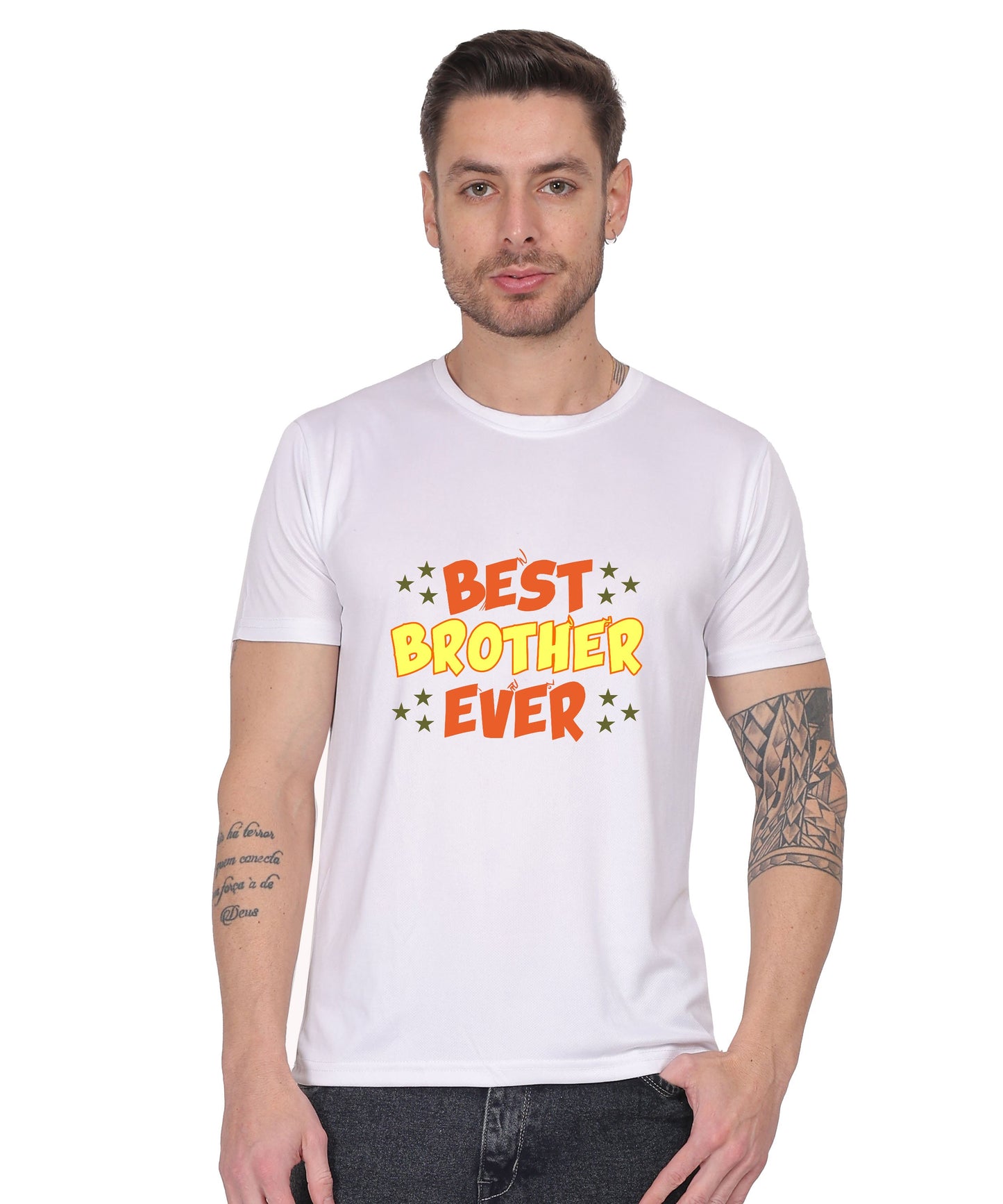 Best Brother Ever Graphic T-Shirt, Black Cotton, Crew Neck