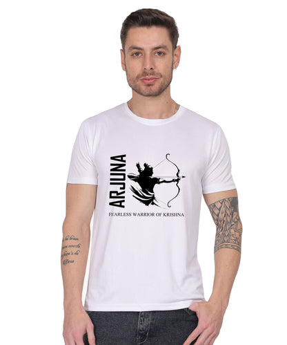 Arjuna Warrior of Krishna Graphic T-Shirt, Cotton, Short Sleeve, Round Neck