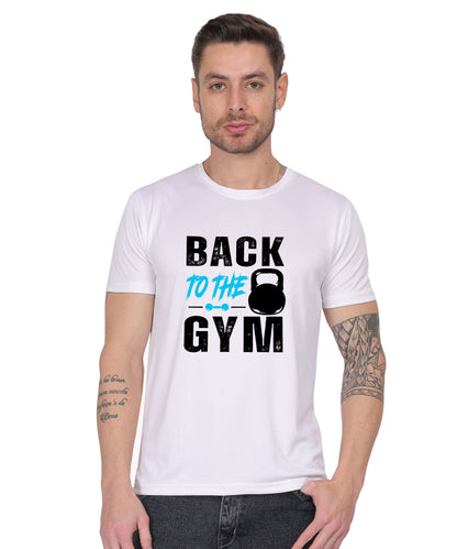 Back to the Gym Workout T-Shirt, Cotton, Short Sleeve, Regular Fit, Graphic Print Design