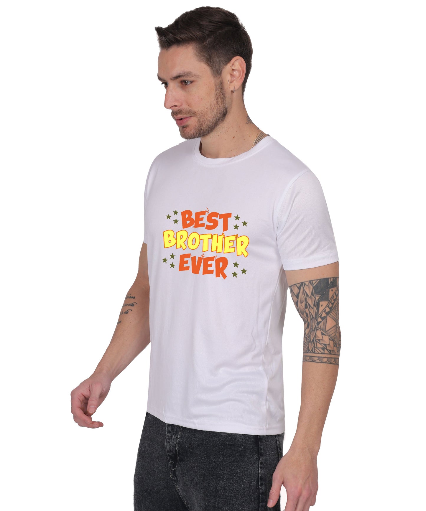 Best Brother Ever Graphic T-Shirt, Black Cotton, Crew Neck