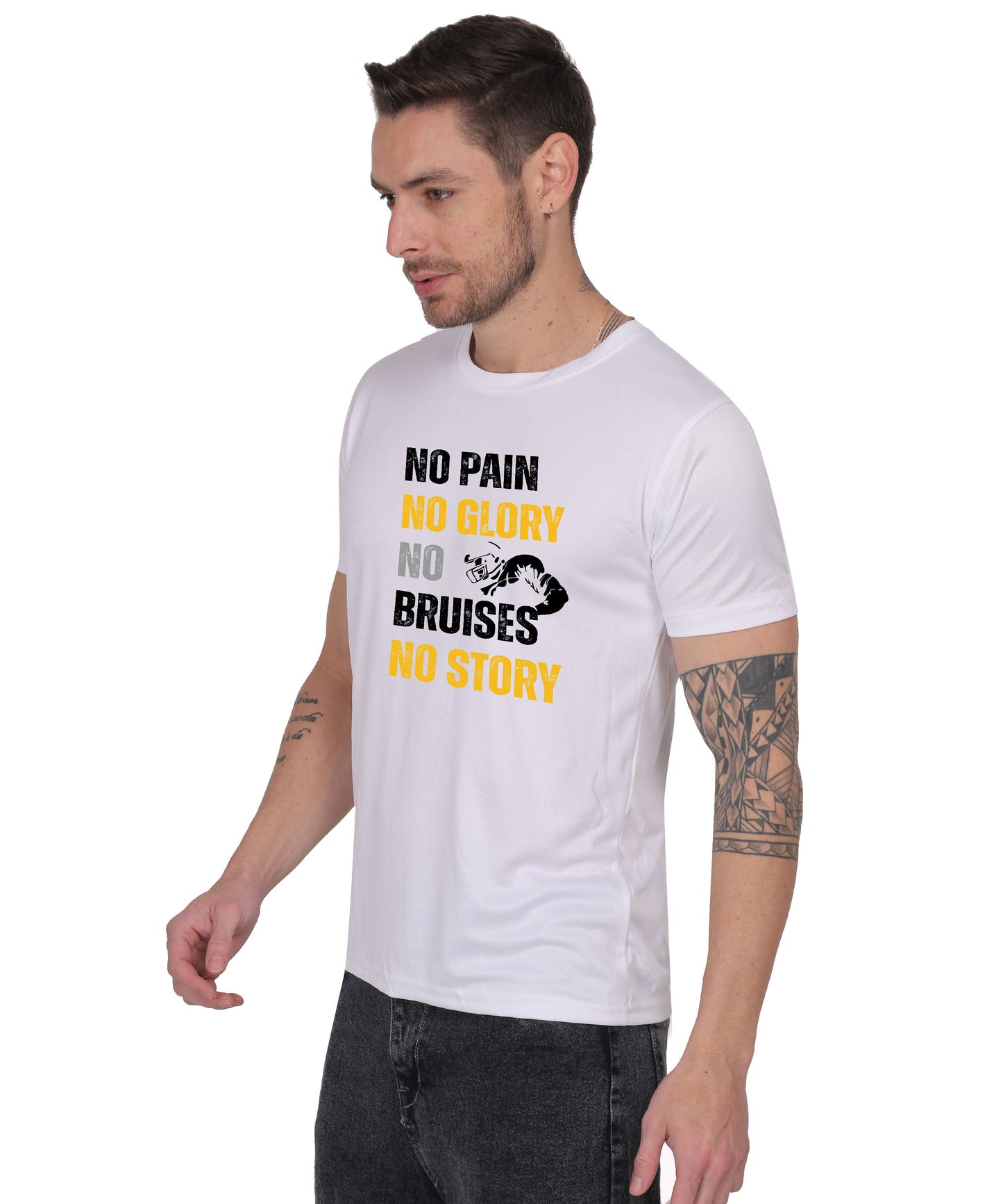 No Pain No Glory Soccer T-Shirt, Red, Short Sleeve Graphic Design, Athletic Casual Wear