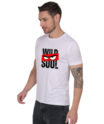 Graphic Print T-Shirt, Cotton, Angry Eyes Design