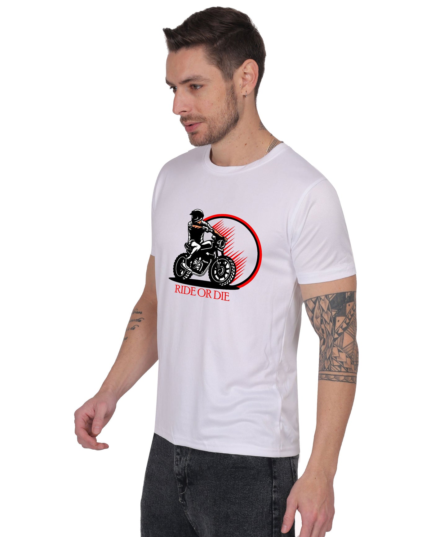 Ride or Die Motorcycle Graphic T-Shirt, Cotton, Short Sleeve, Regular Fit