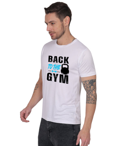 Back to the Gym Workout T-Shirt, Cotton, Short Sleeve, Regular Fit, Graphic Print Design