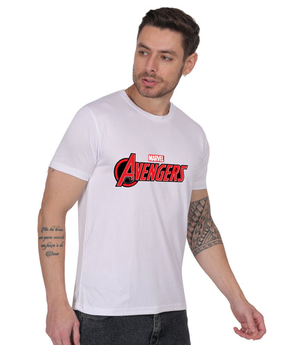 Avengers Graphic Print Cotton T-Shirt, Black, Round Neck, Short Sleeve, Casual Wear