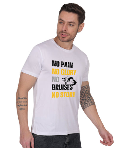 No Pain No Glory Soccer T-Shirt, Red, Short Sleeve Graphic Design, Athletic Casual Wear