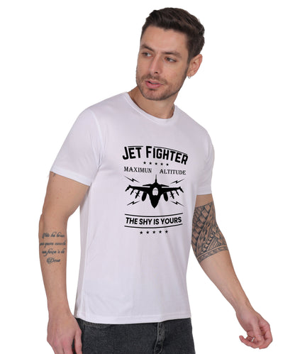 Jet Fighter Graphic T-Shirt, Maximum Altitude Design, Short Sleeve, Casual Wear