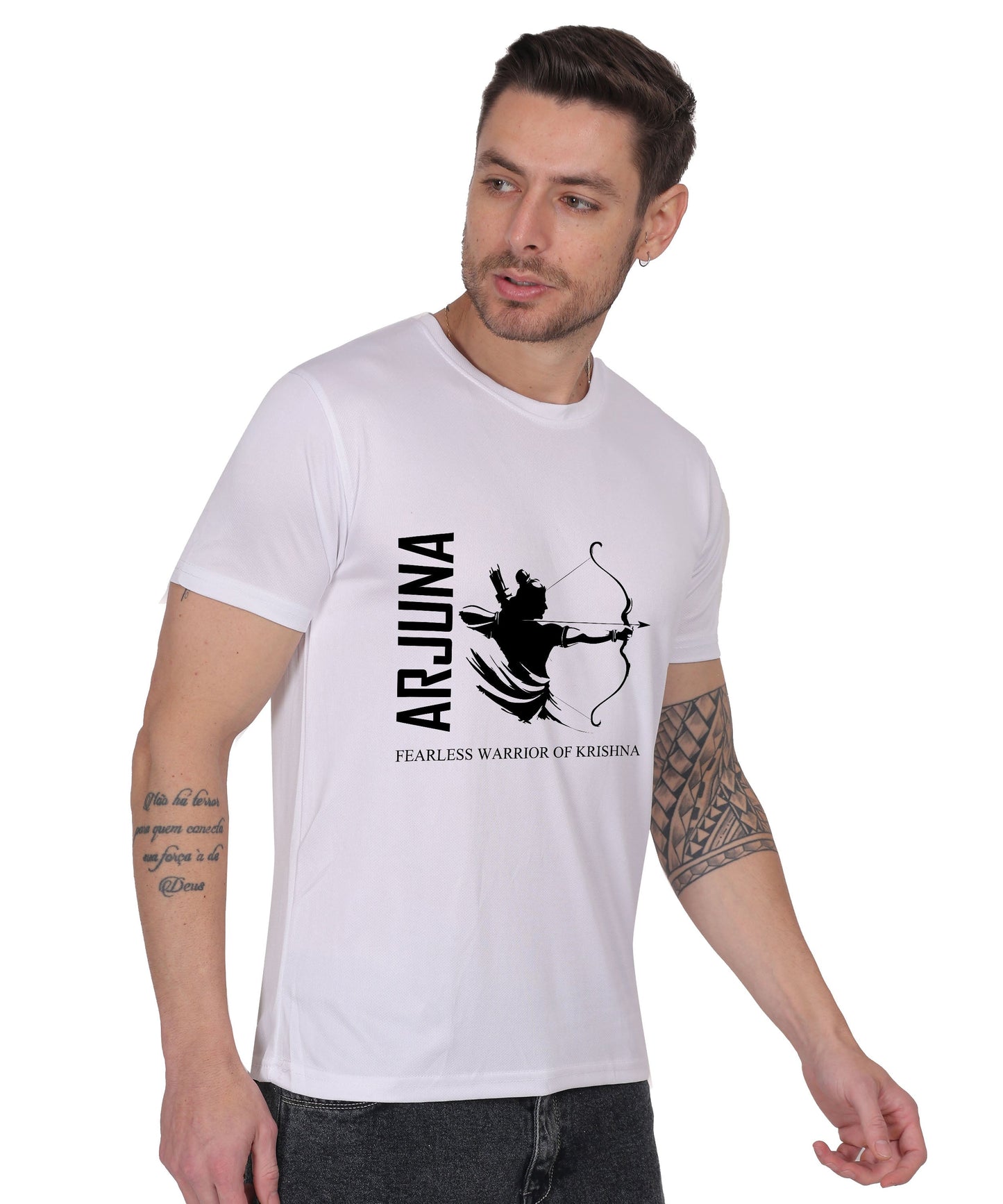Arjuna Warrior of Krishna Graphic T-Shirt, Cotton, Short Sleeve, Round Neck