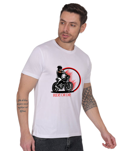 Ride or Die Motorcycle Graphic T-Shirt, Cotton, Short Sleeve, Regular Fit