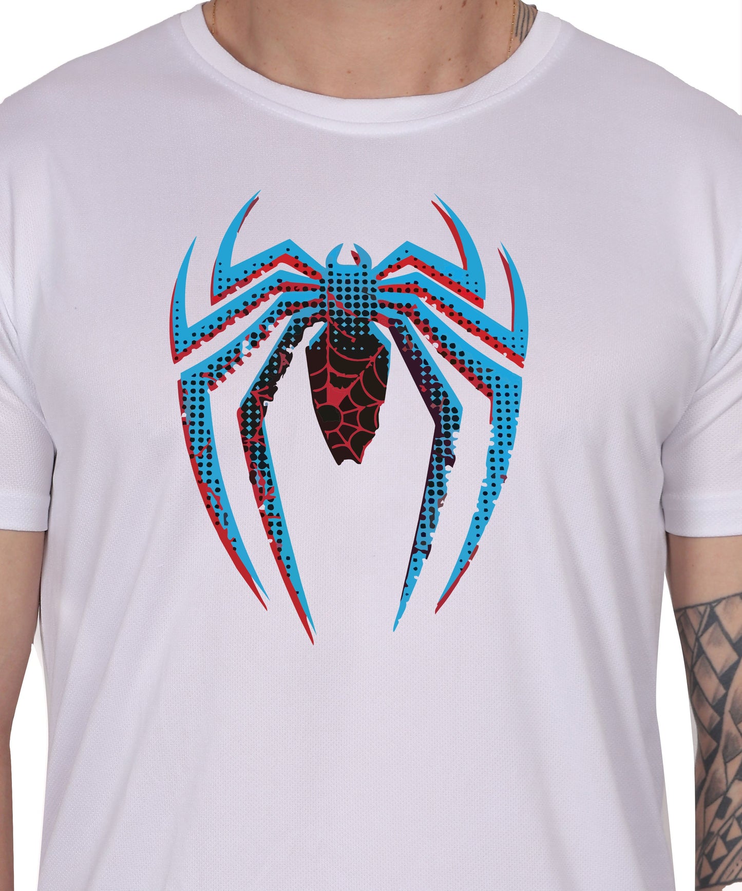 Generic Spider Graphic T-Shirt, Black Cotton, Short Sleeve, Regular Fit, Crew Neck