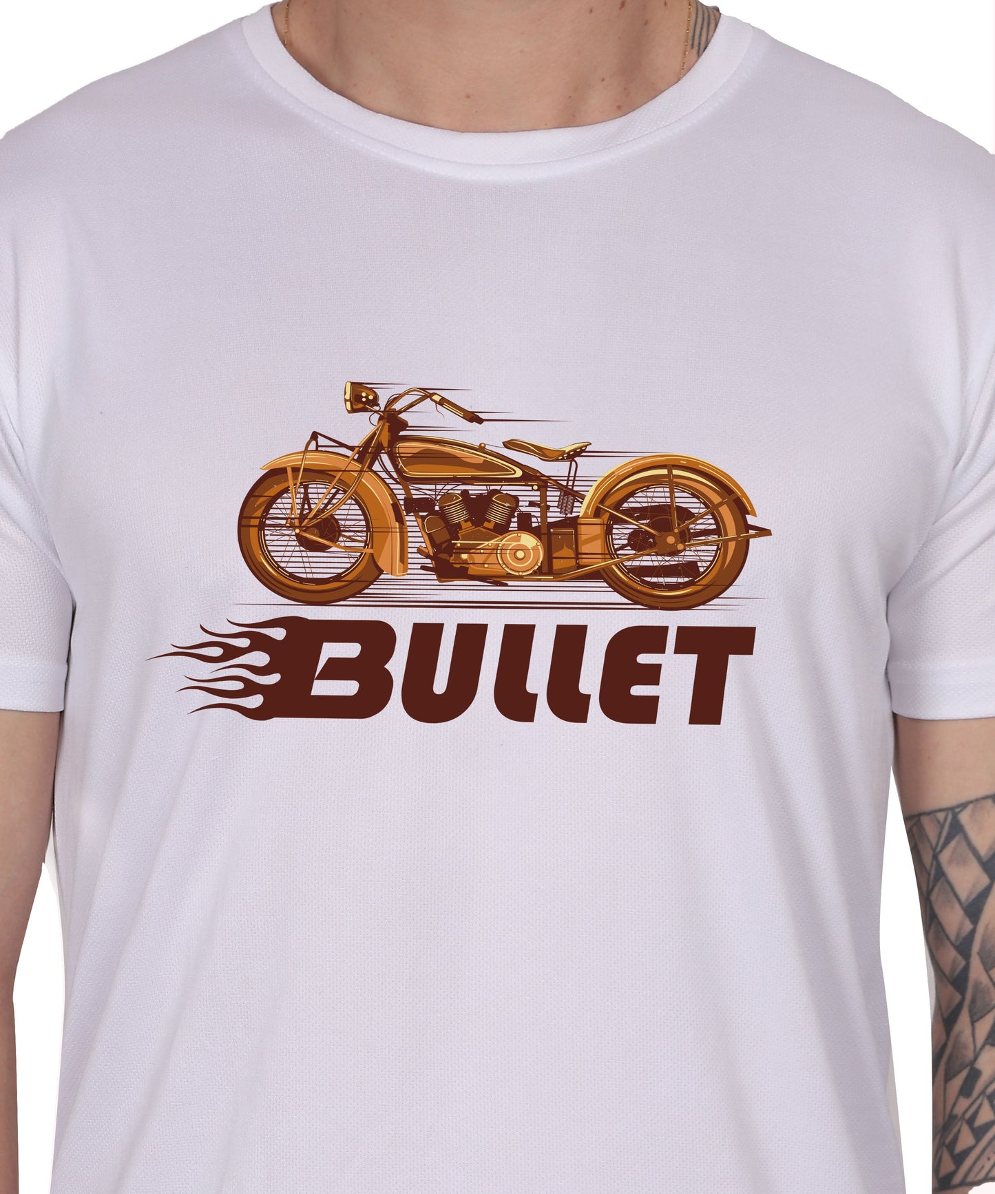 Religious Graphic T-Shirt, Cotton Blend, Short Sleeve Crew Neck, Bullet Design