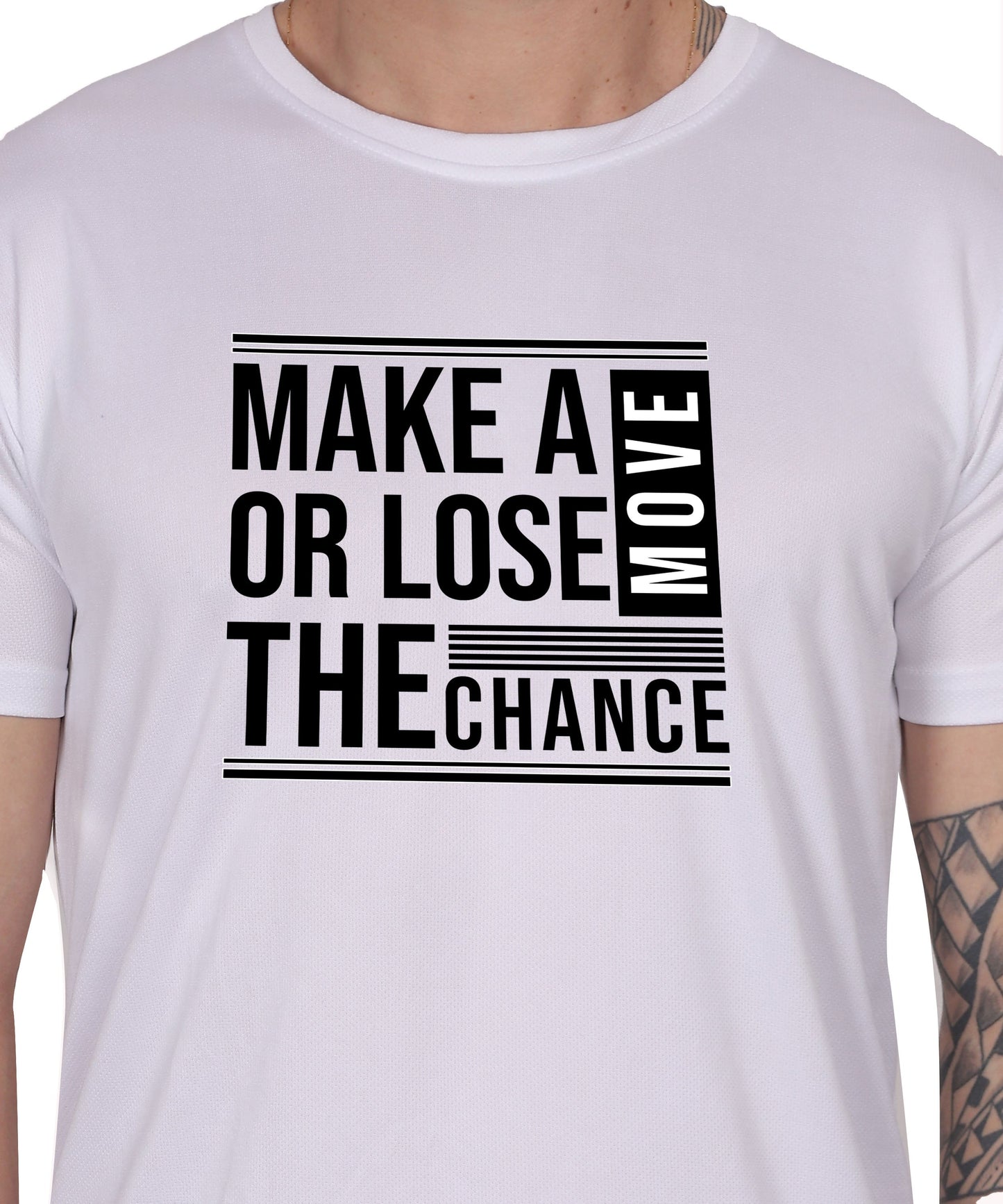 Motivational Graphic T-Shirt, Cotton Blend, Short Sleeve, Regular Fit, Make A Move Design