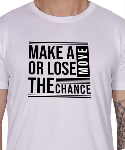 Motivational Graphic T-Shirt, Cotton Blend, Short Sleeve, Regular Fit, Make A Move Design
