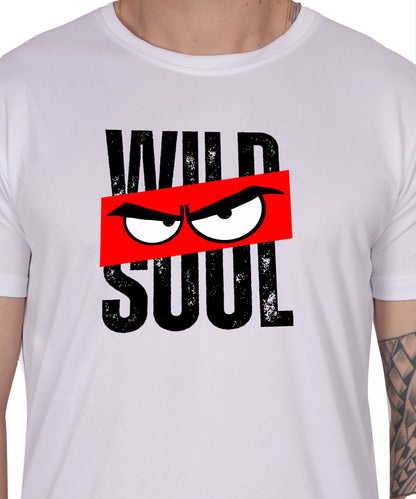 Graphic Print T-Shirt, Cotton, Angry Eyes Design